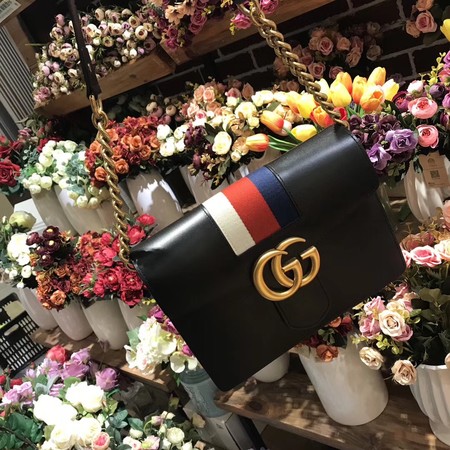Gucci GG Marmont Leather Shoulder Bag 476468 Black