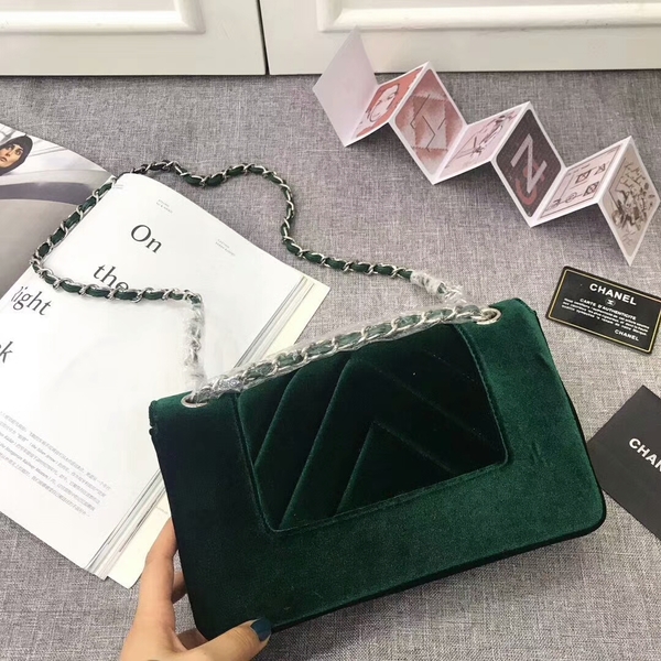 Chanel LeBoy 2017 Velvet Leather 67085 Green