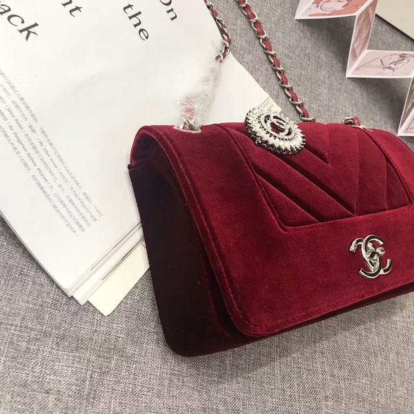 Chanel LeBoy 2017 Velvet Leather 67085 Red