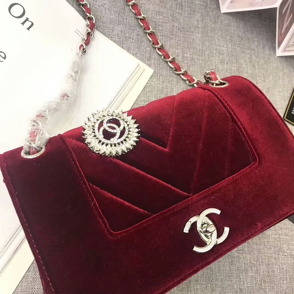 Chanel LeBoy 2017 Velvet Leather 67085 Red