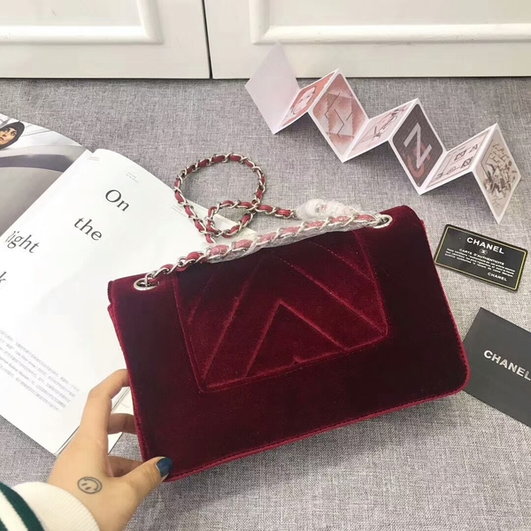 Chanel LeBoy 2017 Velvet Leather 67085 Red