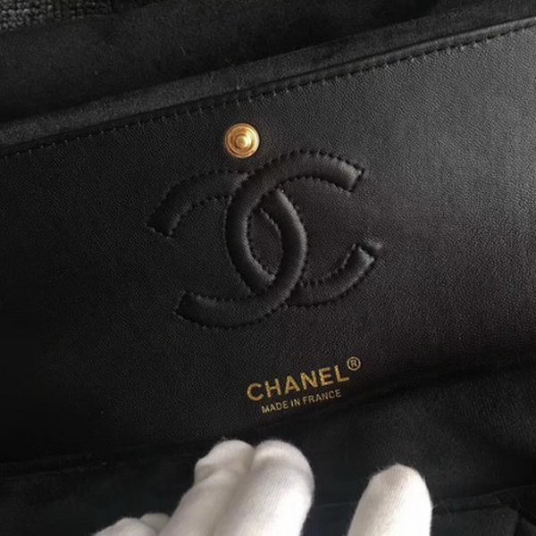 Chanel 2.55 Series Classic Flap Bag Original Nubuck Leather CF1112 Black