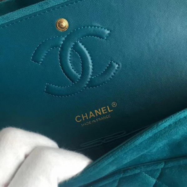 Chanel 2.55 Series Classic Flap Bag Original Nubuck Leather CF1112 Blue
