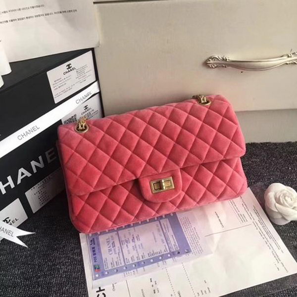 Chanel 2.55 Series Classic Flap Bag Original Nubuck Leather CF1112 Pink