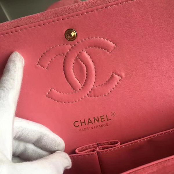 Chanel 2.55 Series Classic Flap Bag Original Nubuck Leather CF1112 Pink