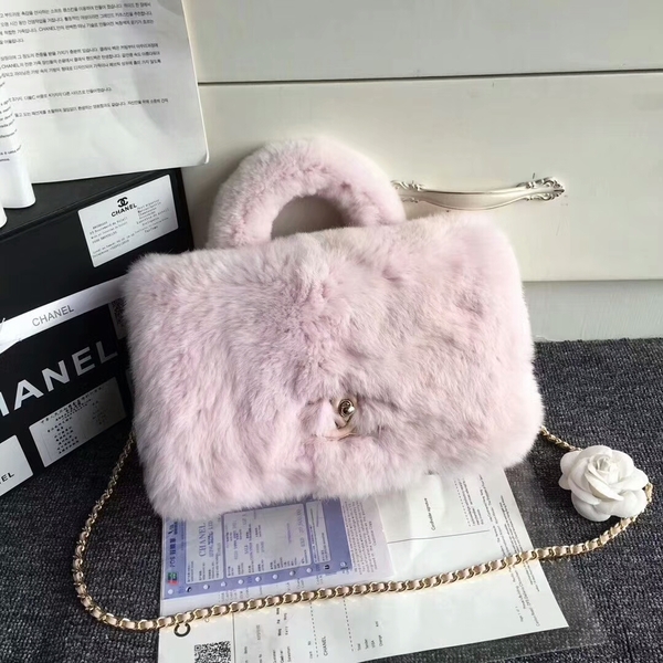 Chanel Original Leather Cony Hair Shoulder Bag CH5531 Pink