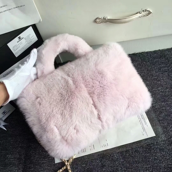 Chanel Original Leather Cony Hair Shoulder Bag CH5531 Pink