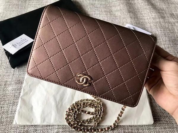 Chanel mini Flap Bag Original Leather A33814 Brown