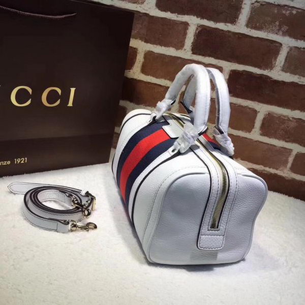 Gucci Vintage Leather Boston Bag 269876 White