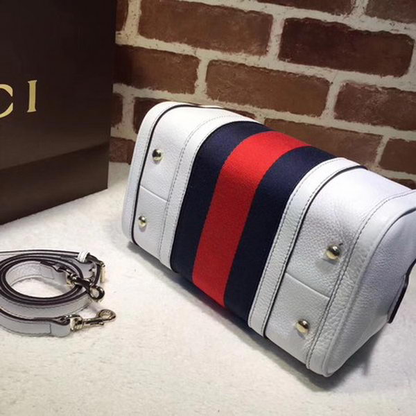 Gucci Vintage Leather Boston Bag 269876 White