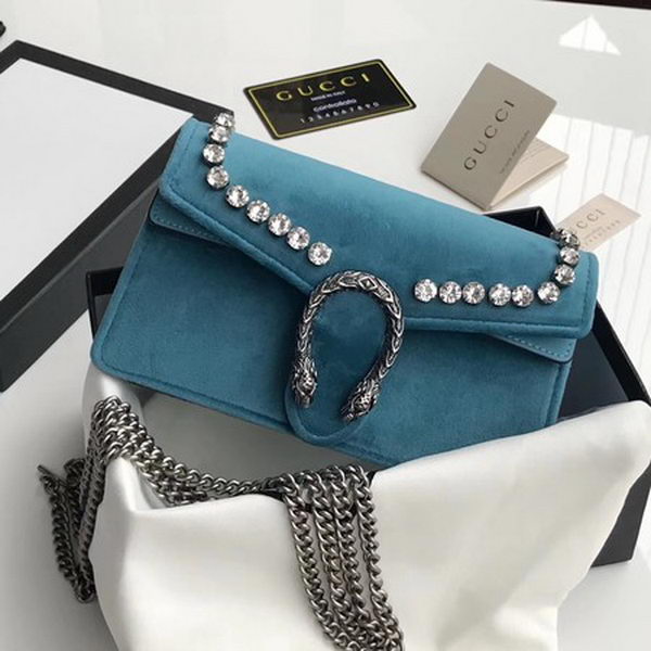 Gucci Dionysus Velvet Super mini Bag 476432 Blue