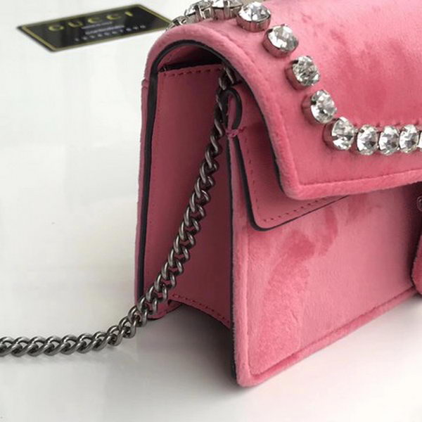 Gucci Dionysus Velvet Super mini Bag 476432 Pink