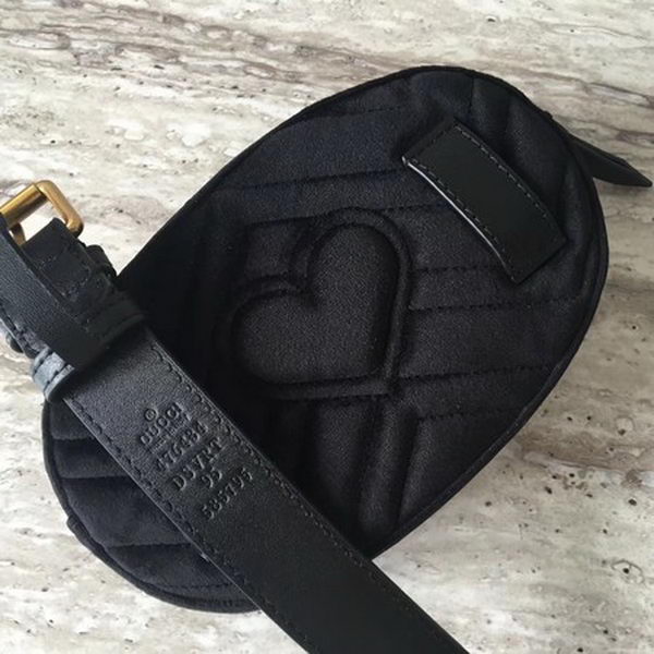 Gucci GG Marmont Velvet Belt Bag 476434 Black