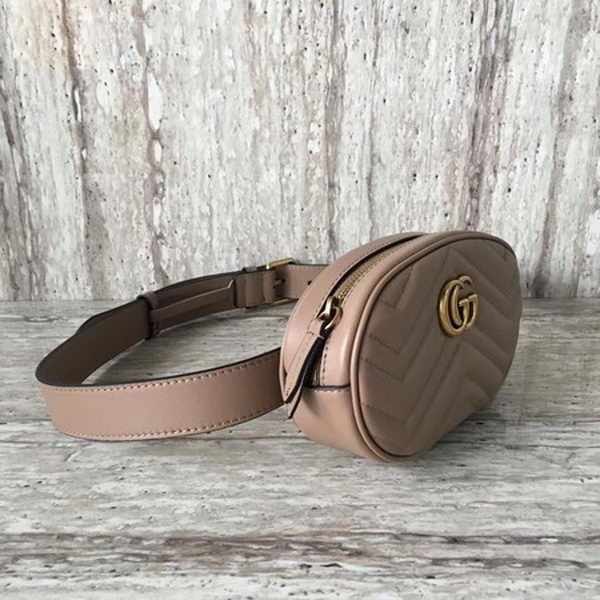 Gucci GG Marmont Leather Belt Bag 476434 Apricot