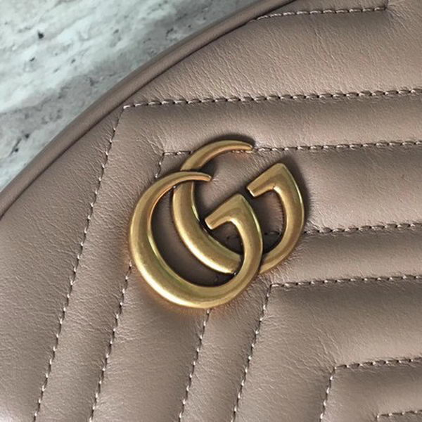 Gucci GG Marmont Leather Belt Bag 476434 Apricot