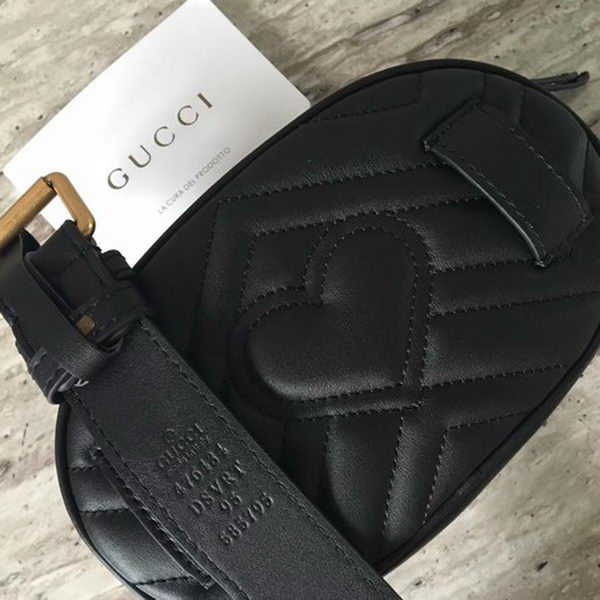 Gucci GG Marmont Leather Belt Bag 476434 Black