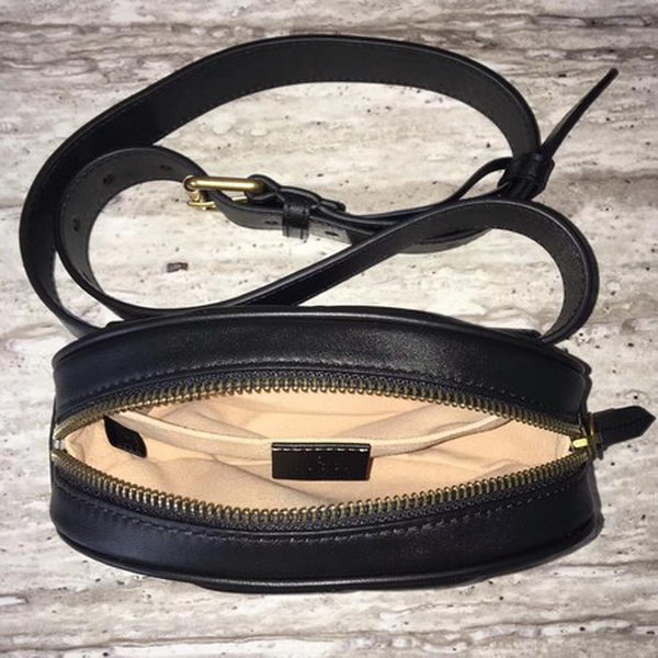 Gucci GG Marmont Leather Belt Bag 476434 Black