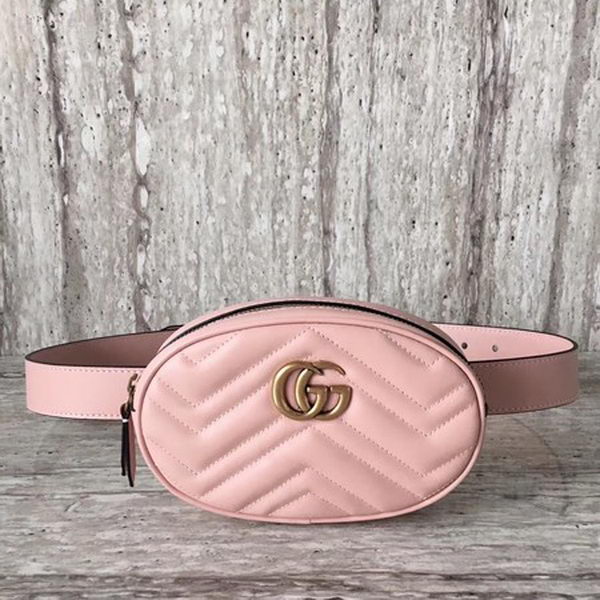 Gucci GG Marmont Leather Belt Bag 476434 Pink