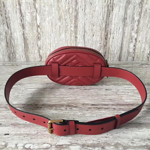 Gucci GG Marmont Leather Belt Bag 476434 Red