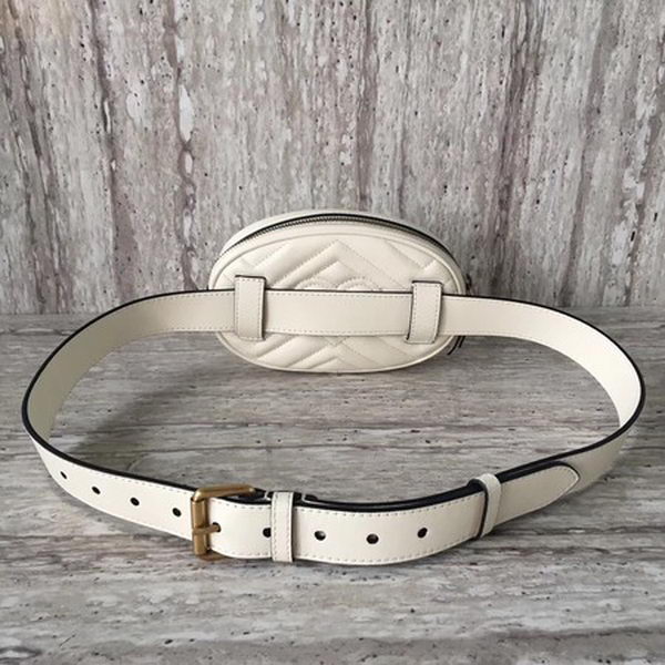 Gucci GG Marmont Leather Belt Bag 476434 White