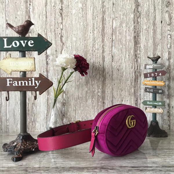 Gucci GG Marmont Velvet Belt Bag 476434 Purple