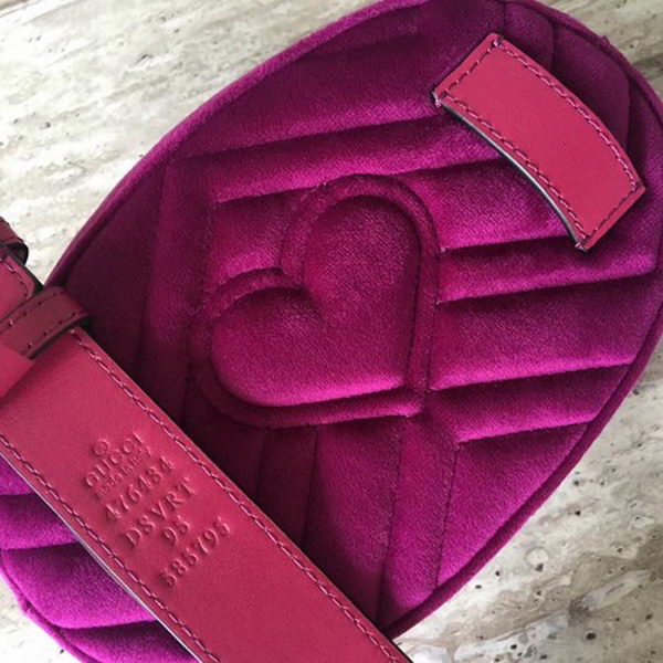 Gucci GG Marmont Velvet Belt Bag 476434 Purple