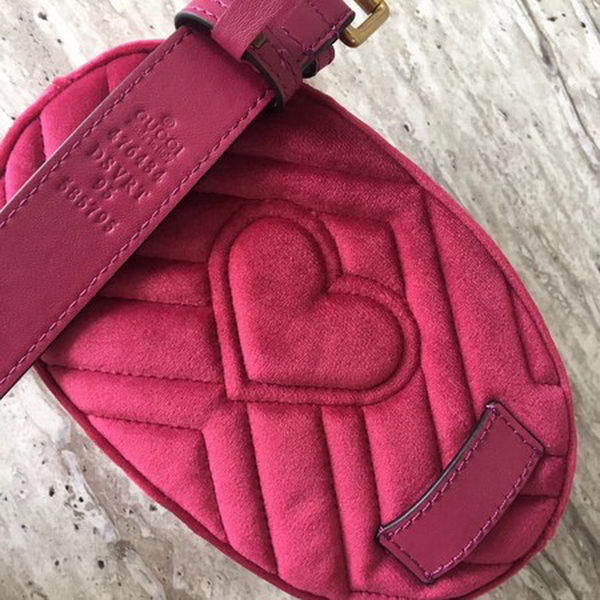 Gucci GG Marmont Velvet Belt Bag 476434 Rose