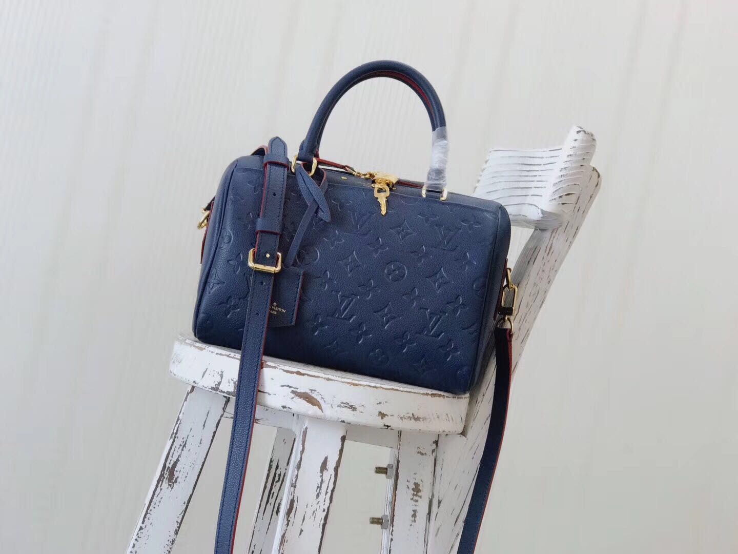 Louis Vuitton Monogram Empreinte SPEEDY Bag 42404 Blue