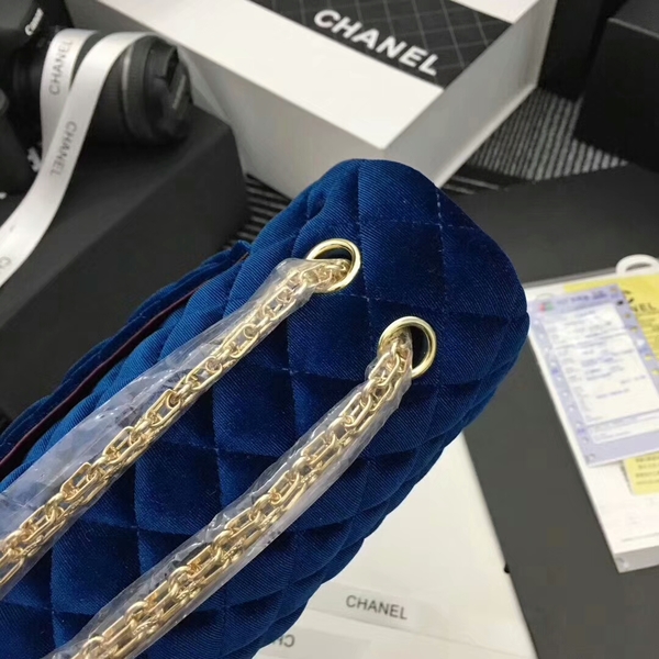 Chanel Suede Leather Flap Shoulder Bag CF8130 Blue