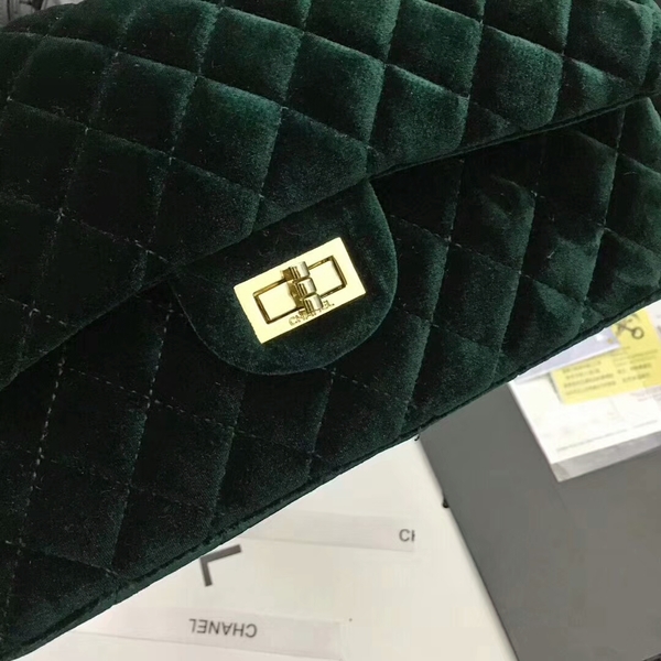 Chanel Suede Leather Flap Shoulder Bag CF8130 Green
