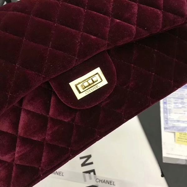Chanel Suede Leather Flap Shoulder Bag CF8130 Marroon