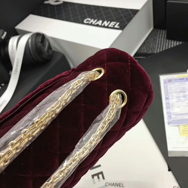 Chanel Suede Leather Flap Shoulder Bag CF8130 Marroon