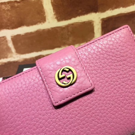 Gucci Calfskin Lether Wallet 337023 Rose