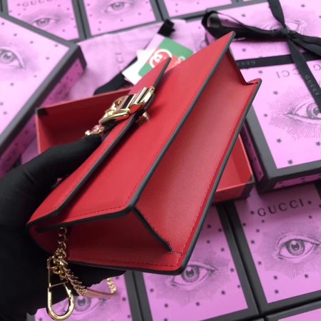 Gucci Sylvie Leather Shoulder Bag 494642 Red