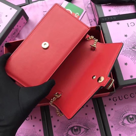 Gucci Sylvie Leather Shoulder Bag 494642 Red
