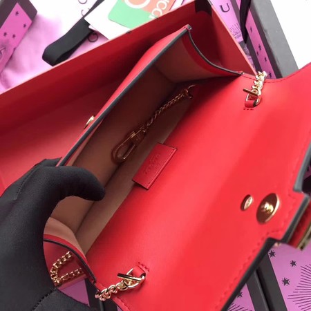 Gucci Sylvie Leather Shoulder Bag 494642 Red