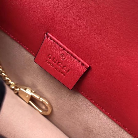 Gucci Sylvie Leather Shoulder Bag 494642 Red