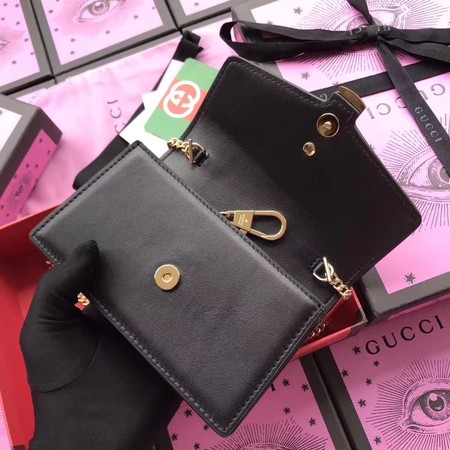 Gucci Sylvie Leather Mini Chain Bag 494646 Black