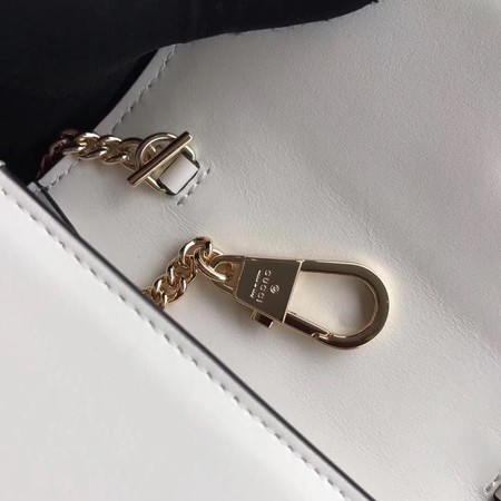 Gucci Sylvie Leather Mini Chain Bag 494646 OffWhite