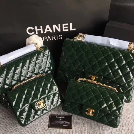 Chanel Classic Flap Bag Original Leather A1113 Green