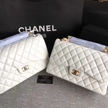 Chanel Classic Flap Bag Original Leather A1113 White