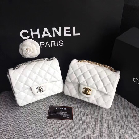 Chanel Classic Flap mini Bag Original Leather A1115 White