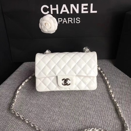 Chanel Classic Flap mini Bag Original Leather A1117 White