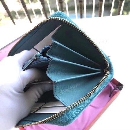 Gucci GG Marmont Velvet Zip Around Wallet 443123 SkyBlue