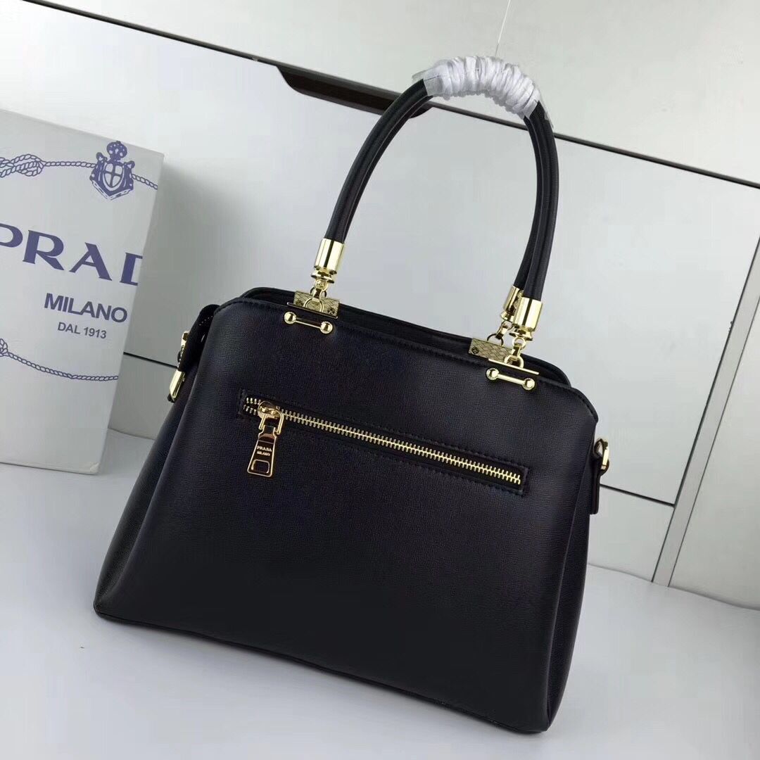 Prada Calfskin Leather Tote Bags 88125 Black