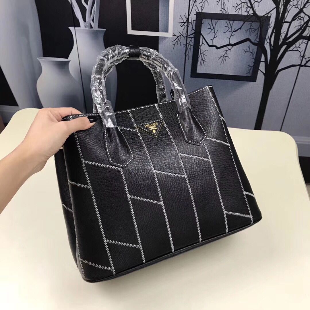 Prada Saffiano Leather Tote Bags 2756 Black