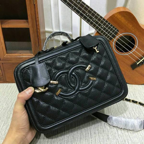 Chanel Calfskin Leather Shoulder Bag 6070 Black