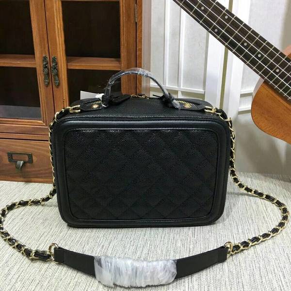 Chanel Calfskin Leather Shoulder Bag 6070 Black