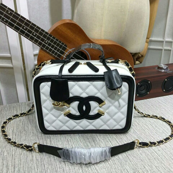 Chanel Calfskin Leather Shoulder Bag 6070 White