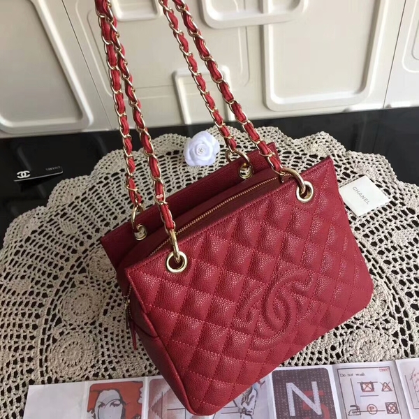 Chanel Caviar Calfskin Leather Tote Bag 18004 Red